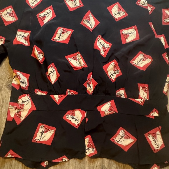 VTG Desert West By Sherry Holt AOP Horse Print Western Blouse Women's M 90’s USA - Picture 9 of 13